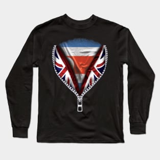 Costa Rican Flag  Costa Rica Flag zipped British Flag - Gift for Costa Rican From Costa Rica Long Sleeve T-Shirt